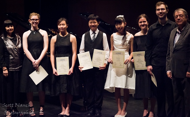 Young Instrumental Award & Placegetters with Christine Pulvirenti, President, Townsville & District Music Teachers' Association and Adjudicator Spiros Rantos