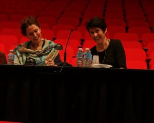Adjudicator Cheryl Barker AO and Assistant Janice Campbell